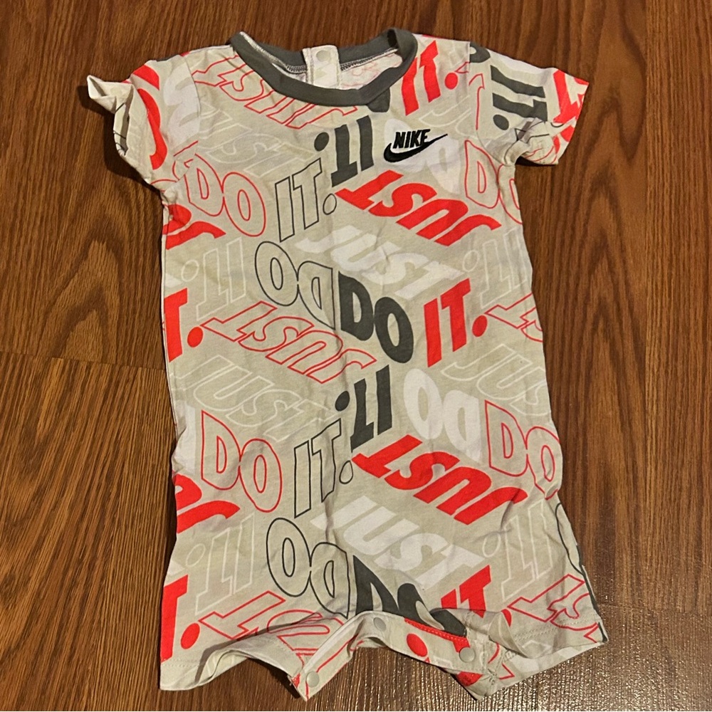 18 M Nike Toddler Romper with Red and Gray Accents